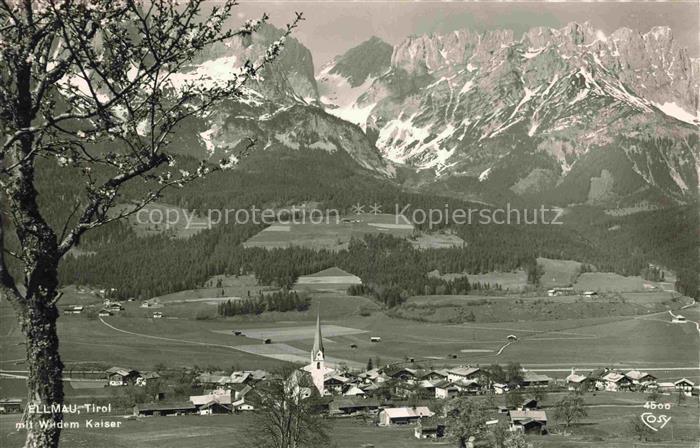 74014127 Ellmau Elmau Tirol AT Panorama Blick gegen Wilder Kaiser Kaisergebirge