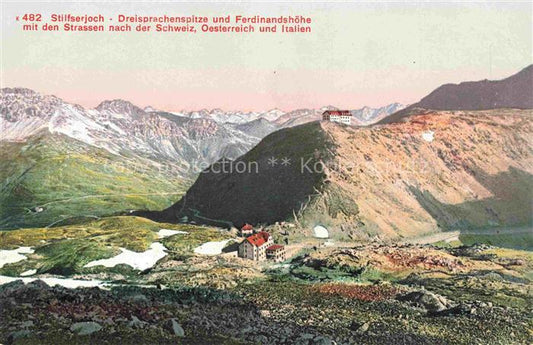 74014137 Stilfserjoch 2750m Passo dello Stelvio IT Panorama Dreisprachenspitze u