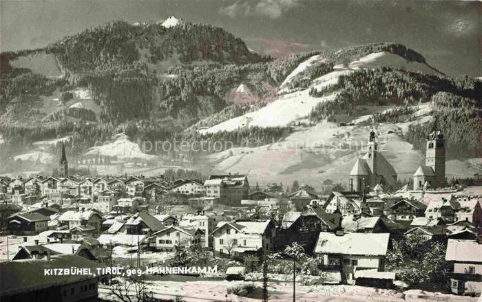 74014155 Kitzbuehel Tirol AT Winterpanorama Blick gegen Hahnenkamm