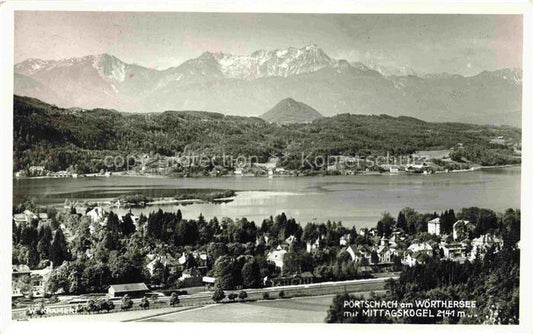 74014157 Poertschach Woerthersee Kaernten AT Panorama Blick gegen Mittagskogel