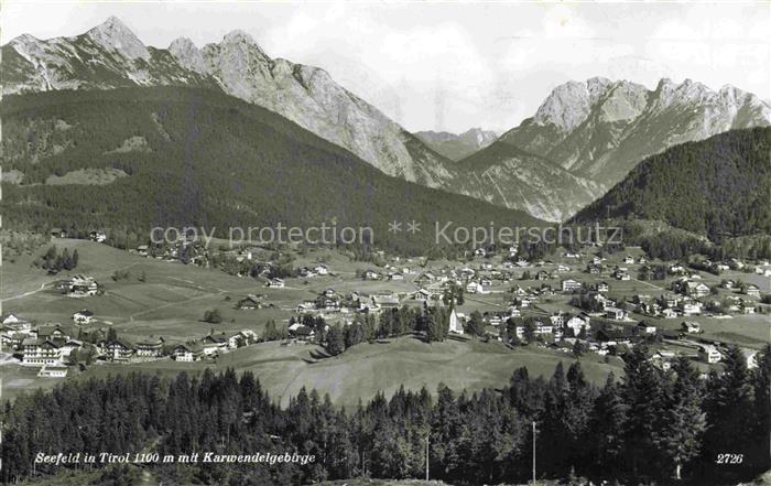 74014234 Seefeld Tirol Panorama Blick gegen Karwendelgebirge