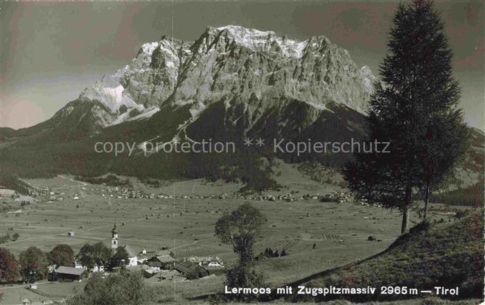 74014264 Lermoos Tirol AT Panorama Blick gegen Zugspitzmassiv Wettersteingebirge