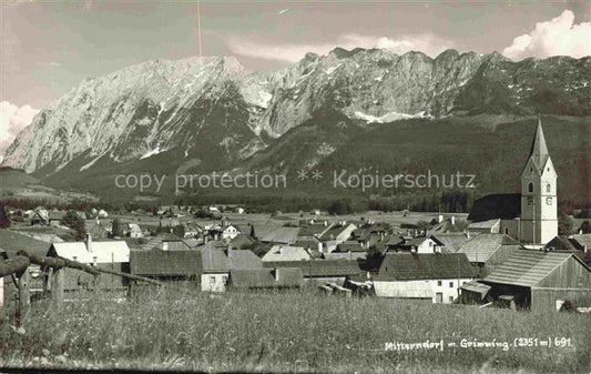 74014266 Mitterndorf Bad Steiermark AT Ortsansicht mit Kirche Blick gegen Grimmi