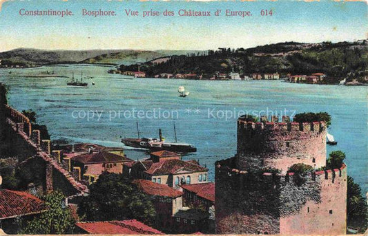 74014613 Constantinople Constantinopel ISTANBUL TK Bosphore vue prise des Châtea