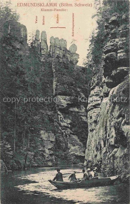 74014986 Edmundsklamm Boehmen Hrensko CZ Schlucht Felsen