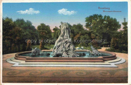 74015025 Bromberg  Brahe Westpreussen BYDGOSZCZ PL Monumentalbrunnen Pruefstempe