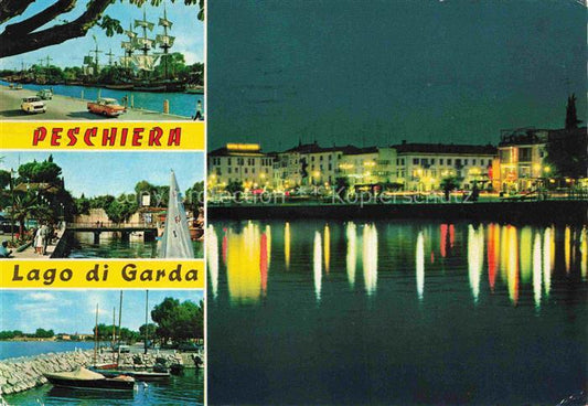 74015154 Peschiera del Garda IT Hafen Dreimaster Segelschiff Hafen Promenade Nac