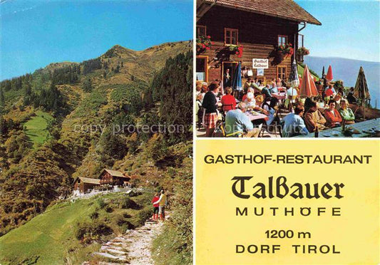 74015864 Dorf-Tirol Suedtirol IT Berggasthof Restaurant Talbauer Sonnenterrasse