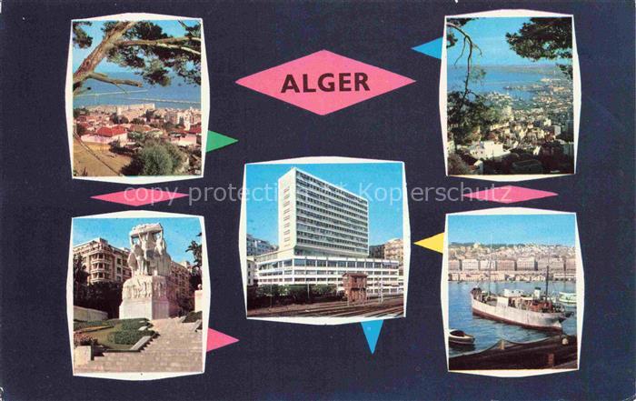 74015905 ALGER  Algerie Souvenir de la ville Kuestenpanorama Denkmal Hochhaus Ha