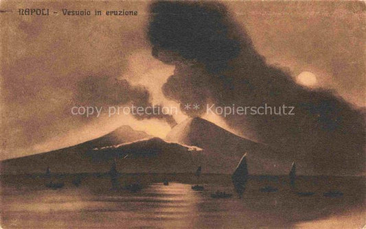 74016776 NAPOLI Neapel Naples IT Vesuvio in eruzione Kuenstlerkarte