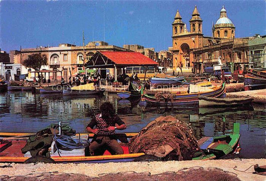 74015946 Marsaxlokk Malta A typical fishing village harbour