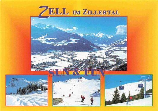 74015993 Zell am Ziller Tirol AT Winterpanorama Skigebiet Skipiste Bergbahn