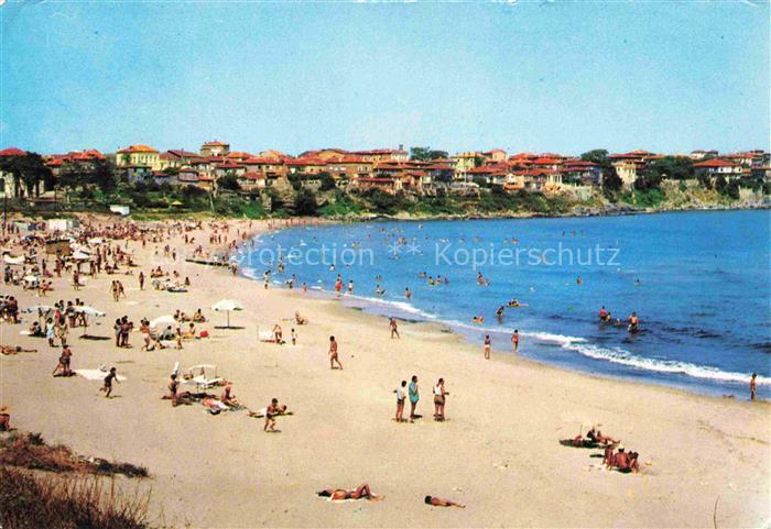 74016008 Sozopol Sozopole Sosopol BG Panorama Strand Blick zur Stadt