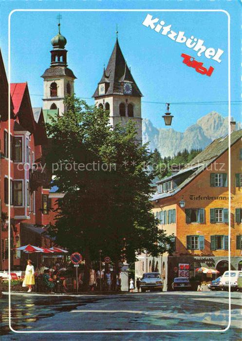 74016159 Kitzbuehel Tirol AT Vorderstadt gegen Wilden Kaiser Kaisergebirge