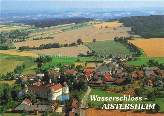 74016548 Aistersheim Panorama mit Wasserschloss 16. Jhdt. Spaetrenaissance