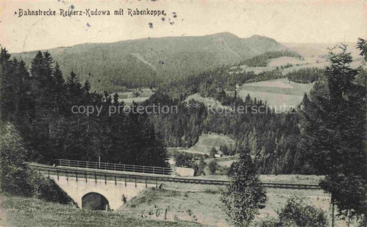 74017151 Reinerz Bad Niederschlesien Duszniki-Zdroj PL Panorama Bahnstrecke Rein