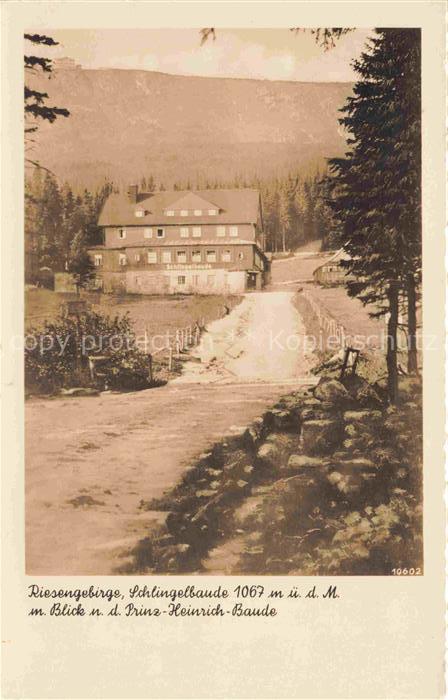 74018187 Schlingelbaude Karpacz PL Bergbaude mit Blick nach der Prinz-Heinrich-B