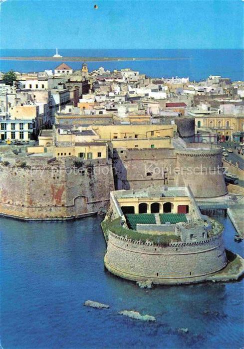 74017874 Gallipoli Lecce Puglia I Castelli nella Città Vecchia veduta aerea Schl