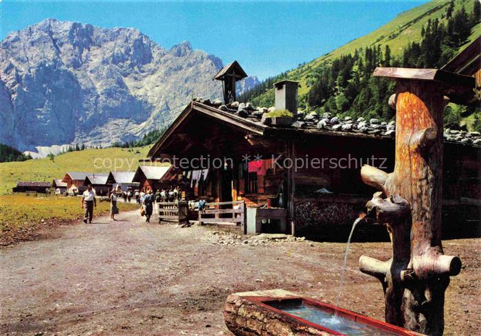 74018236 Eng Alm 1272m Tirol am grossen Ahornboden gegen Grubenkarspitze Karwend