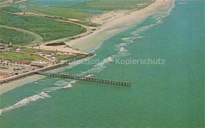 74018316 St Augustine Florida USA Aerial view of beach and pier looking north