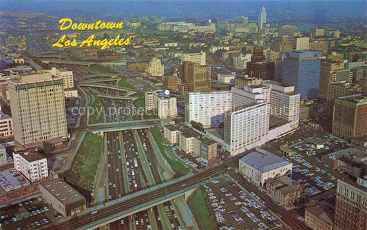 74019784 LOS ANGELES California USA Aerial view of downtown and the Harbor Freew