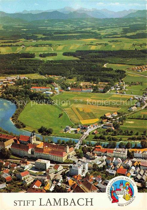 74019841 Lambach Traun Oberoesterreich AT Stadtansicht mit Stift Lambach Benedik