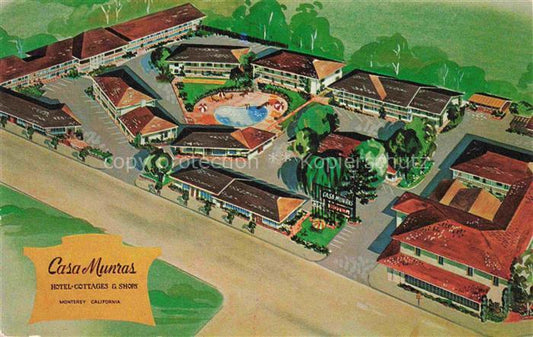 74021134 Monterey California USA Casa Munras Hotel and Cottages Illustration