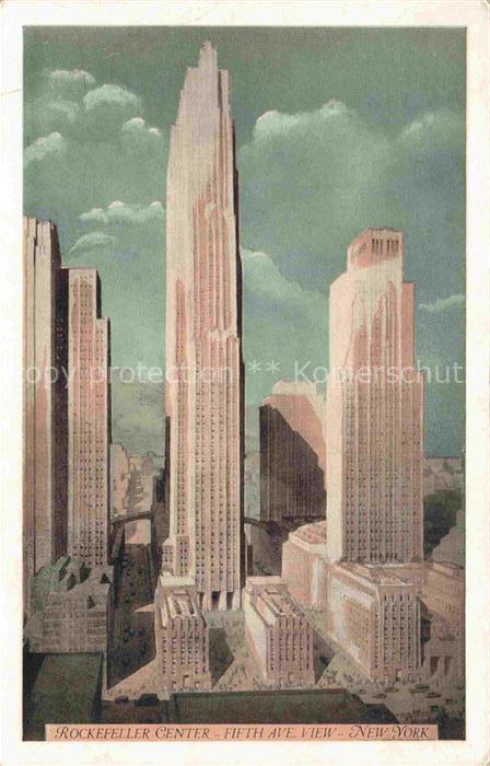 74022836 NEW YORK City USA Rockefeller Center 5th Avenue Illustration