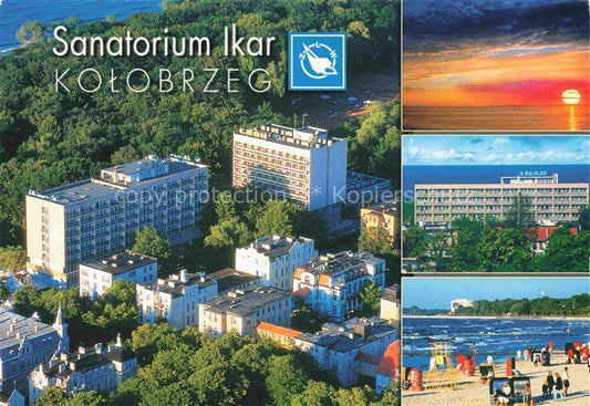 74023814 KOLOBRZEG Kolberg Ostseebad PL Sanatorium Ikar Luftaufnahme Strand Sonn