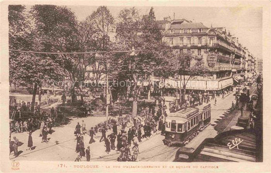 74014170 Strassenbahn Tramway-- Toulouse rue D'alsace-lorraine