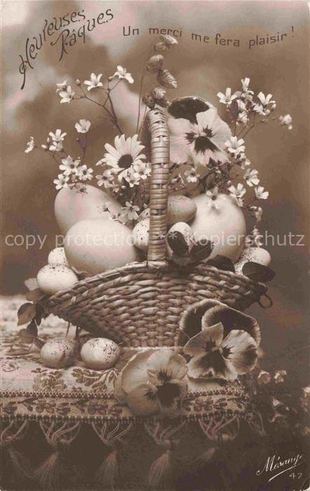 74019948 Foto MESANGE Nr. 47 Easter Paques Pasqua Eier Rosen