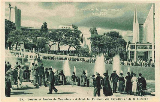 74020355 Exposition Internationale Paris 1937 Jardins Bassins du Torocadero Pavi