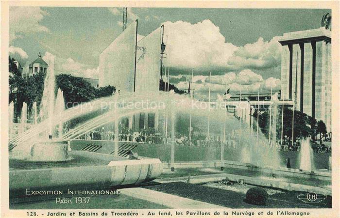 74020356 Exposition Internationale Paris 1937 Jardins Bassins Torcadero Pavillon