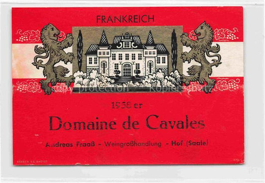 74024588 Wein Wine Vin Vino-- Frankreich Domaine Cavales Andreas Frass Saale