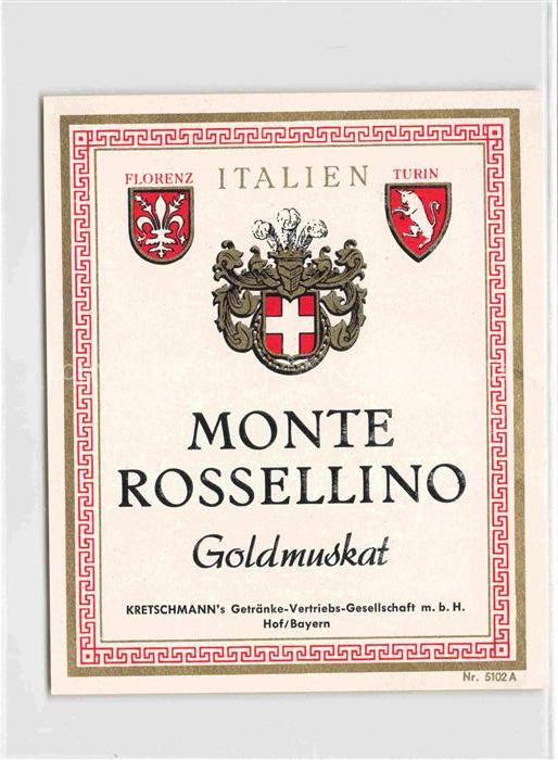 74024611 Wein Wine Vin Vino-- Monte Rossellino Goldmuskat Kretschmann Italien