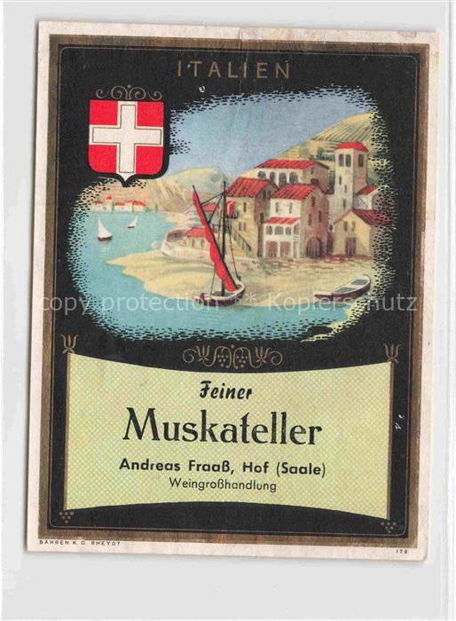 74024612 Wein Wine Vin Vino-- Muskateller Andreas Fraass Hof Saale Italien