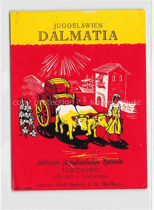 74024614 Wein Wine Vin Vino-- Dalmatia Adolf Friedrich Jugoslavia