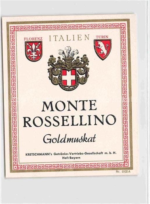 74024615 Wein Wine Vin Vino-- Monte Rossellino Goldmuskat Kretschmann Italien