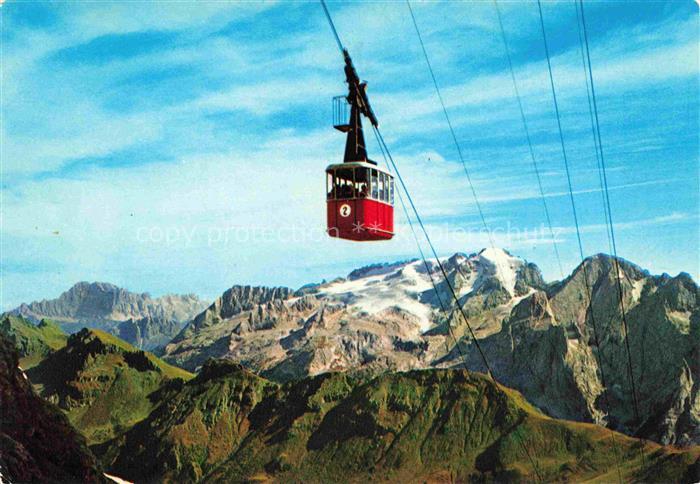 74020919 Seilbahn Cable-Car Telepherique Dolomiti Pordojoch Marmolada