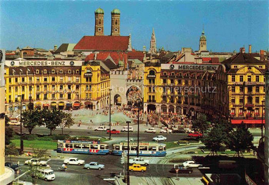 74021442 Strassenbahn Tramway-- Muenchen Karlsplatz Karlstor Frauenkirche