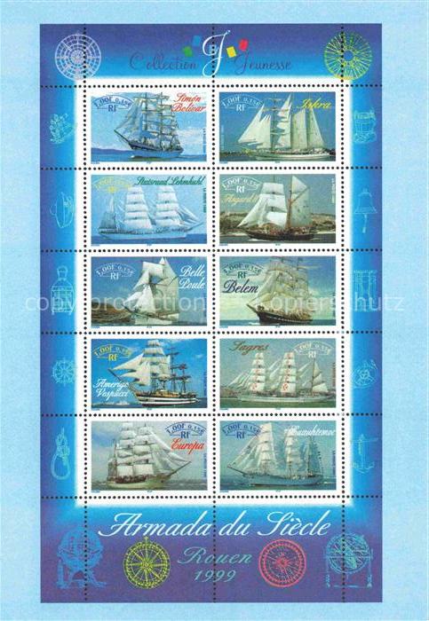 74024994 Briefmarken auf Postkarte Timbres Postage Francobollo-- Segelschiffe Ro