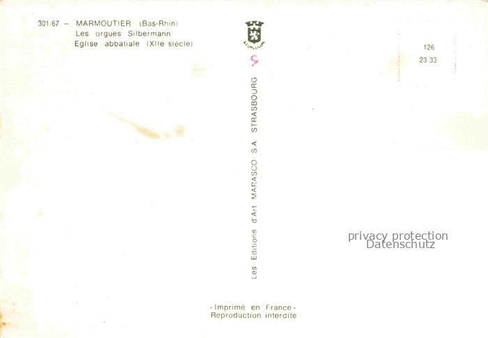 74021954 Orgel Kirchenorgel Organ Orgue Marmoutier Silbermann Bas Rhin