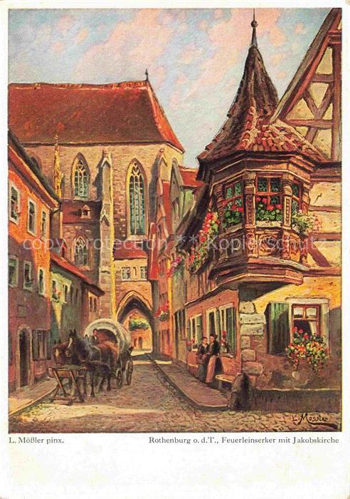 74022523 Moessler Ludwig Moessler Ludwig Rothenburg Feuerleinserker Jakobskirche