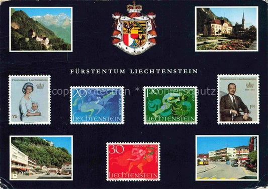 74022532 Briefmarkensprache auf Ak Fuerstentum Liechtenstein