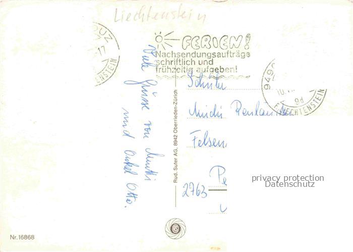 74022533 Briefmarkensprache auf Ak Liechtenstein Fuerstentum