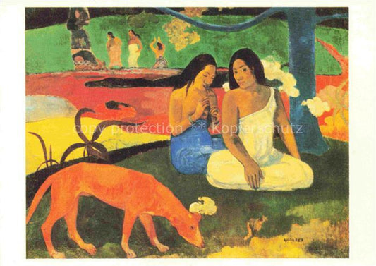 74024101 Gauguin Paul Kuenstlerkarte Chien rouge rote Hund Louvre