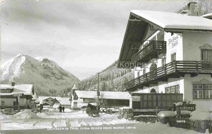 74024421 Leutasch Tirol AT Hotel Weisses Roessl im Winter Blick gegen Hohe Munde