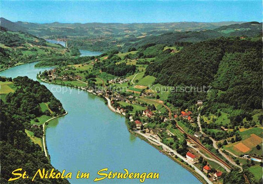 74025842 St Nikola an der Donau AT Panorama Erholungsort im Strudengau