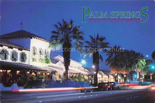 74025860 Palm Springs California USA Picturesque Palm Canyon Drive at night