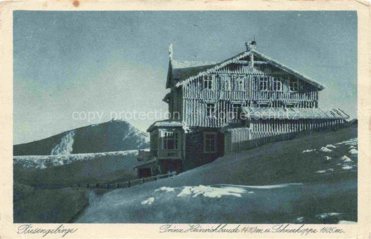 74029861 Prinz-Heinrich-Baude Riesengebirge PL Bergbaude mit Blick zur Schneekop